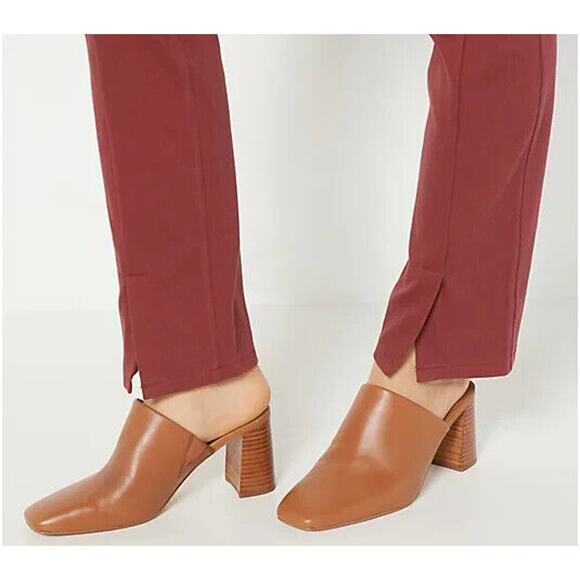ISAAC MIZRAHI LIVE! NEW $60 Full-Length Knit Jeans w/ Vent Rum Raisin Size 0P - Picture 4 of 5